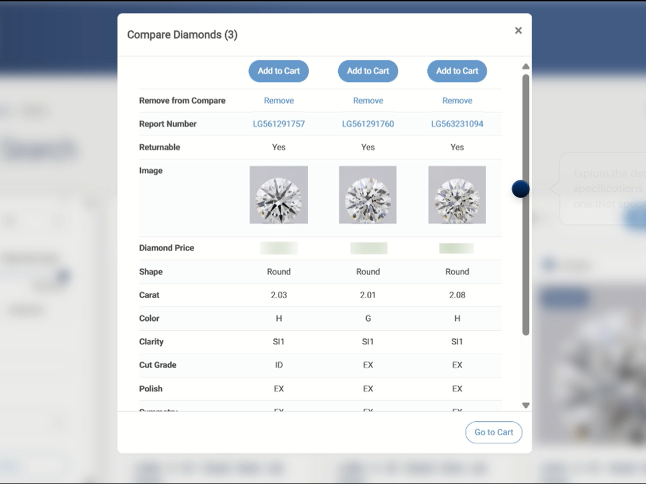 JM Marketplace Comparison Feature