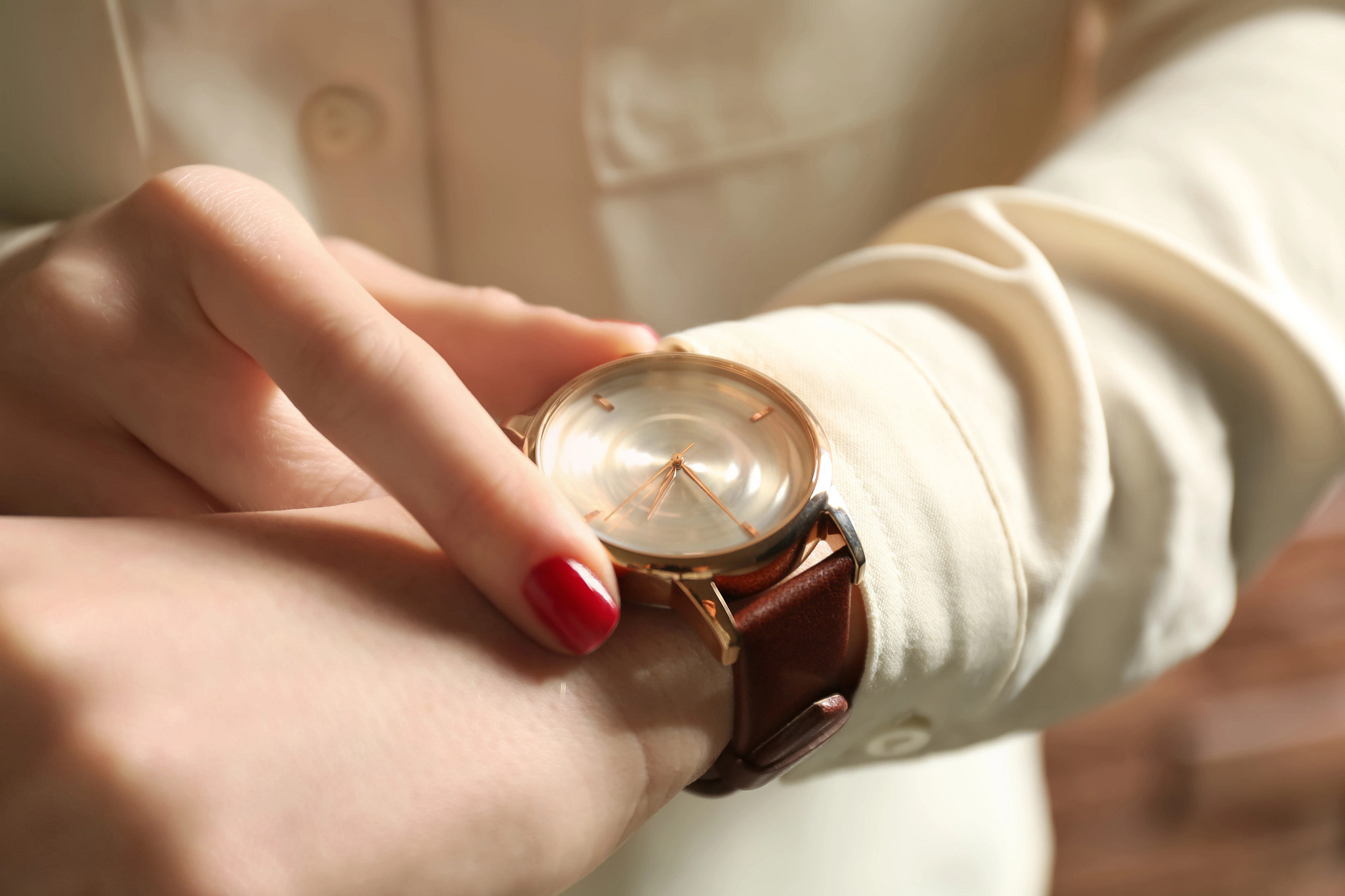 Woman with Gold watch