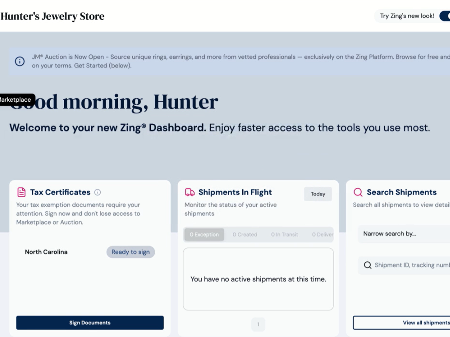 JM Marketplace Dashboard