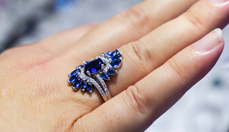 Sapphire ring on hand