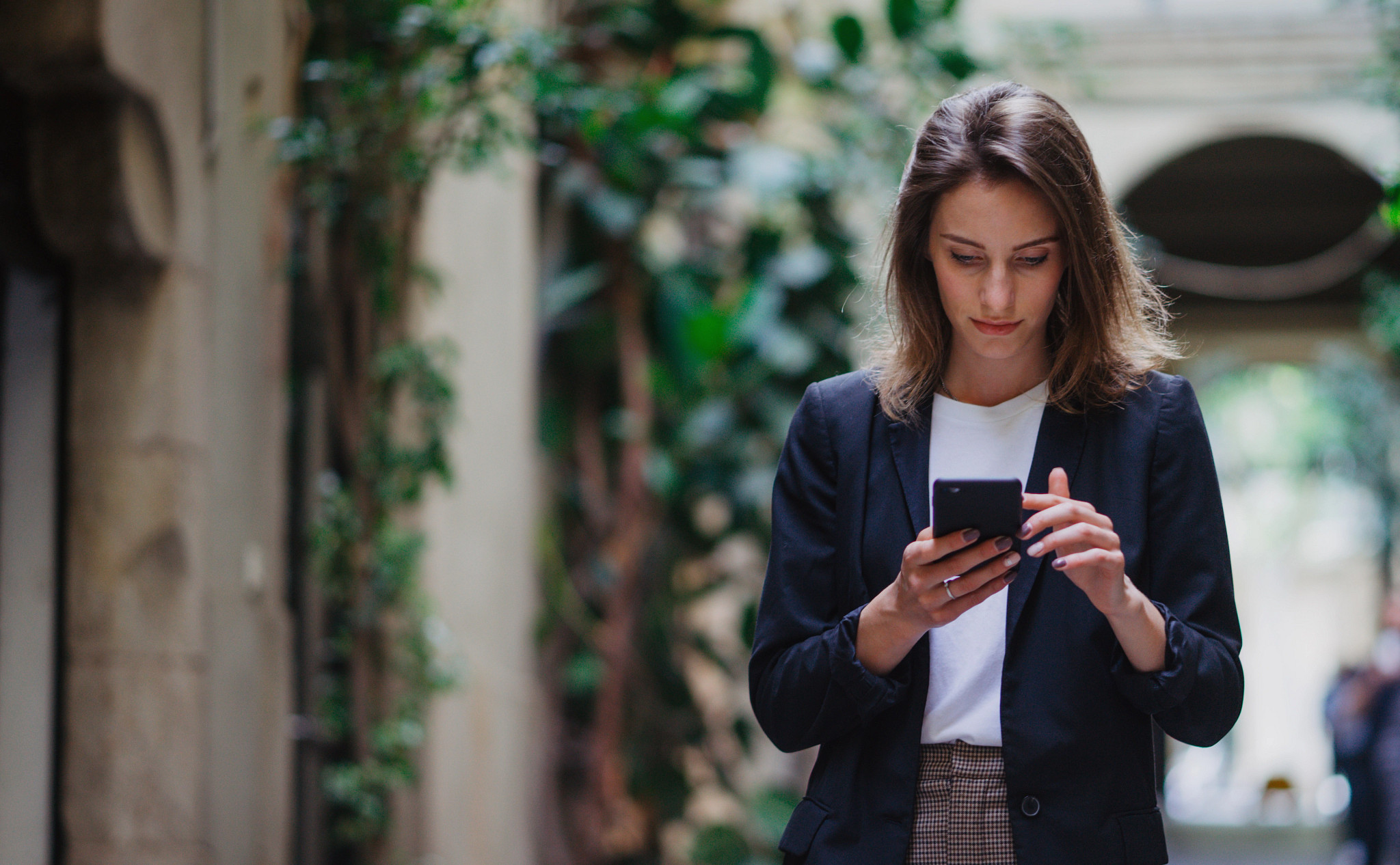 Woman checking her phone