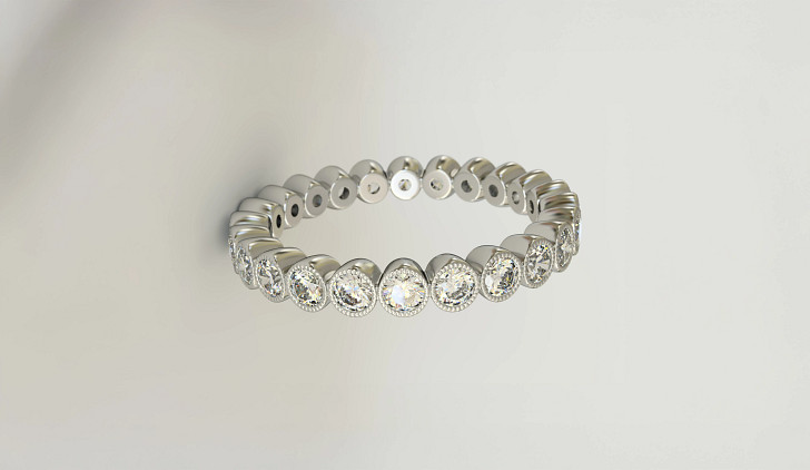 Milgrain Set Diamond Ring